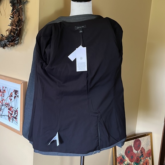 ANN TAYLOR Size 0 Cllassic Gray Stretch 1-Button Career Blazer $198 NEW - Picture 7 of 13